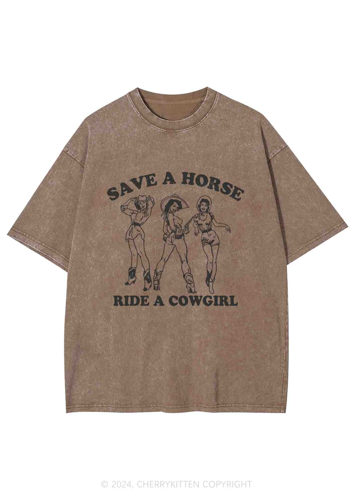 Ride A Cowgirl Y2K Washed Tee Cherrykitten