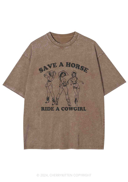 Ride A Cowgirl Y2K Washed Tee Cherrykitten