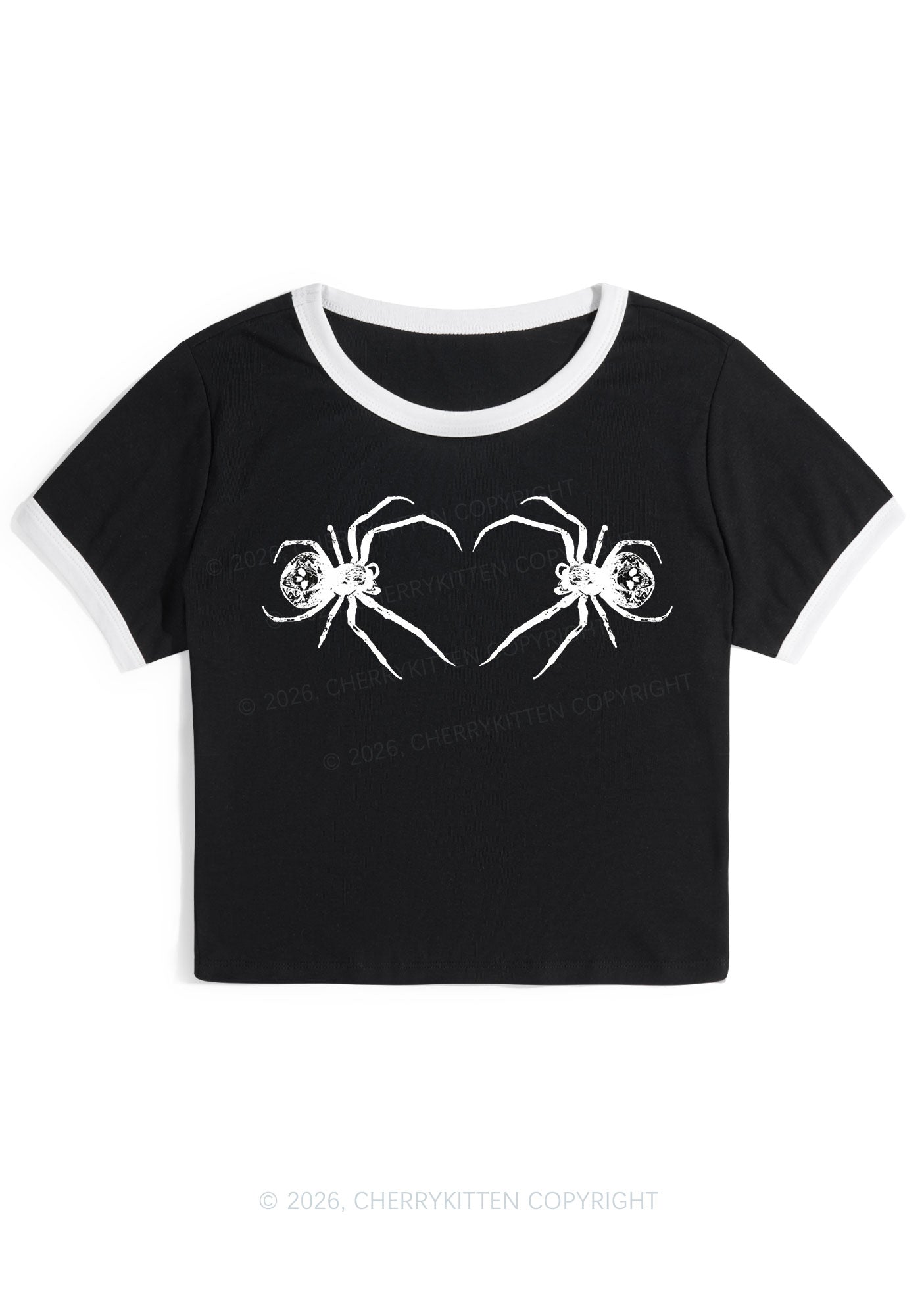 Skull Spider Y2K Ringer Tee Cherrykitten