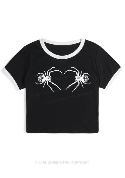 Skull Spider Y2K Ringer Tee Cherrykitten