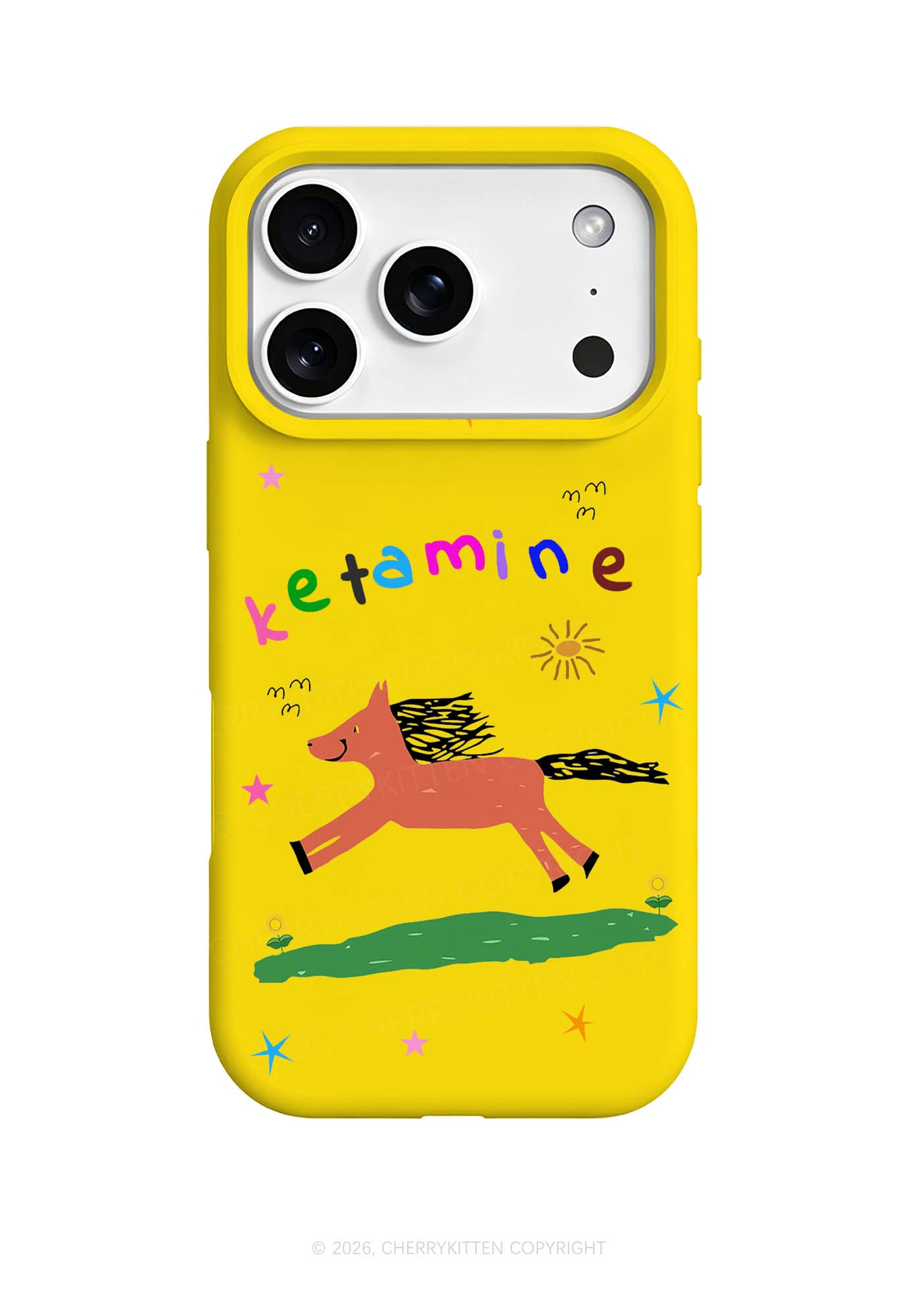 Orange Pony On Yellow Y2K Phone Case Cherrykitten