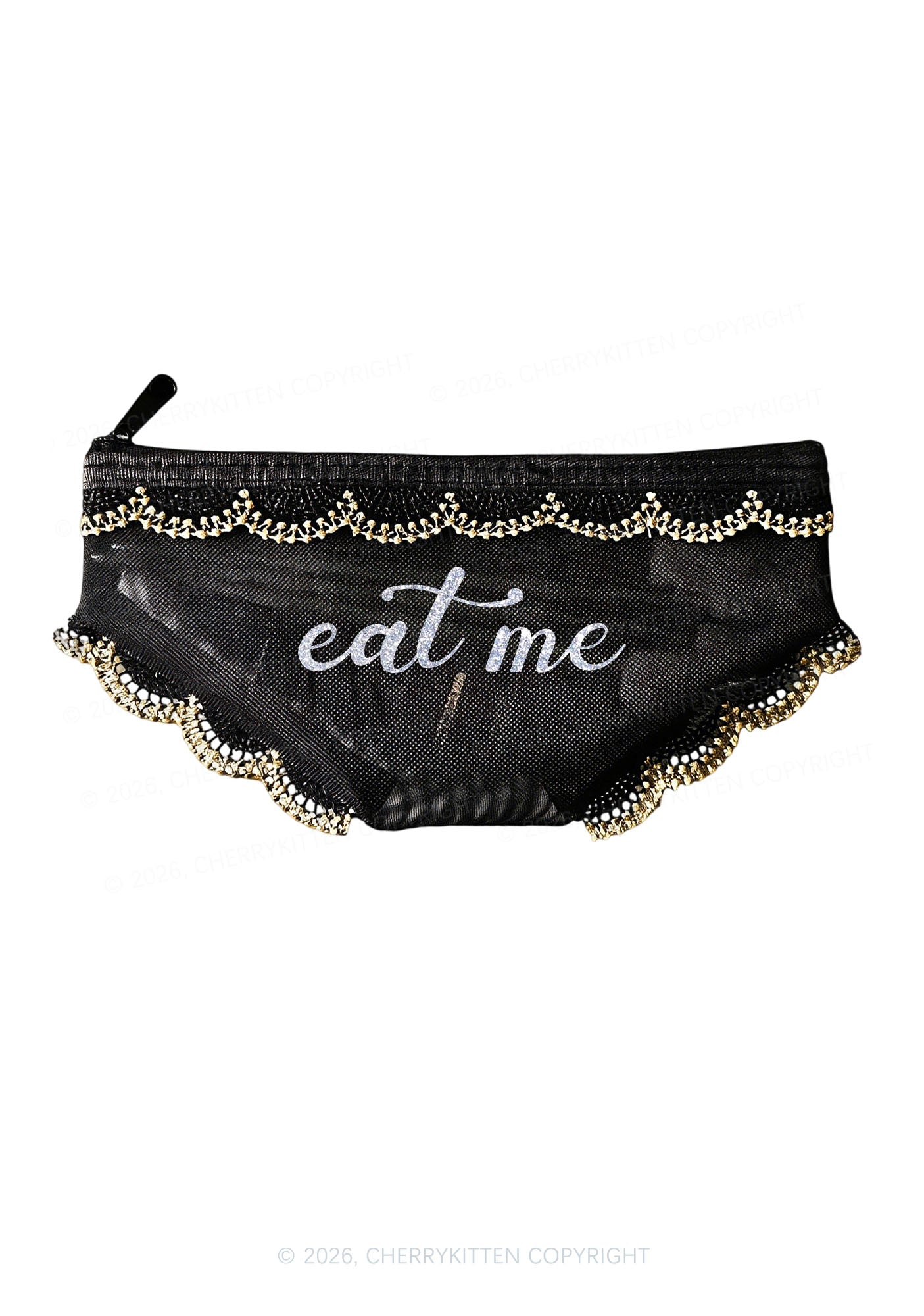 Glitter Eat Me Y2K Briefs Shape Cosmetic Pouch Cherrykitten