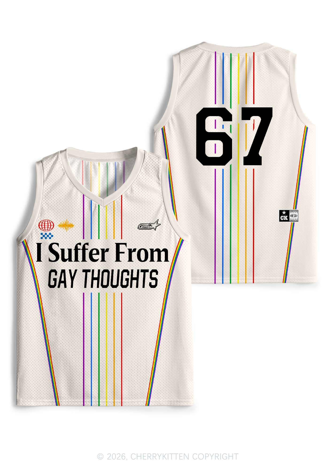 I Suffer From Gay Thoughts Pride Y2K Sport Jersey Tank Cherrykitten