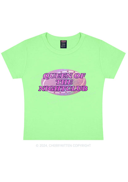 Queen Of Nightclub Y2K Baby Tee Cherrykitten