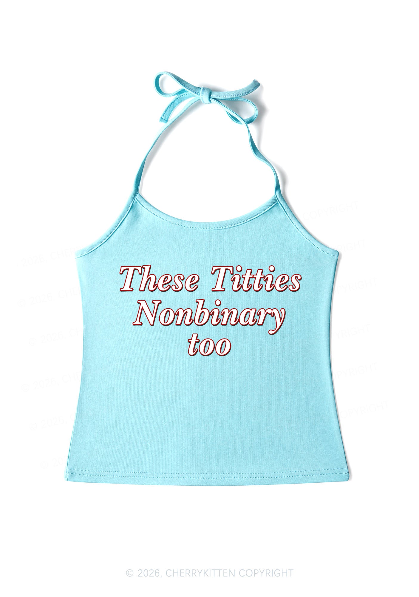 Txtties Nonbinary Too Pride Y2K Halter Neck Cami Cherrykitten