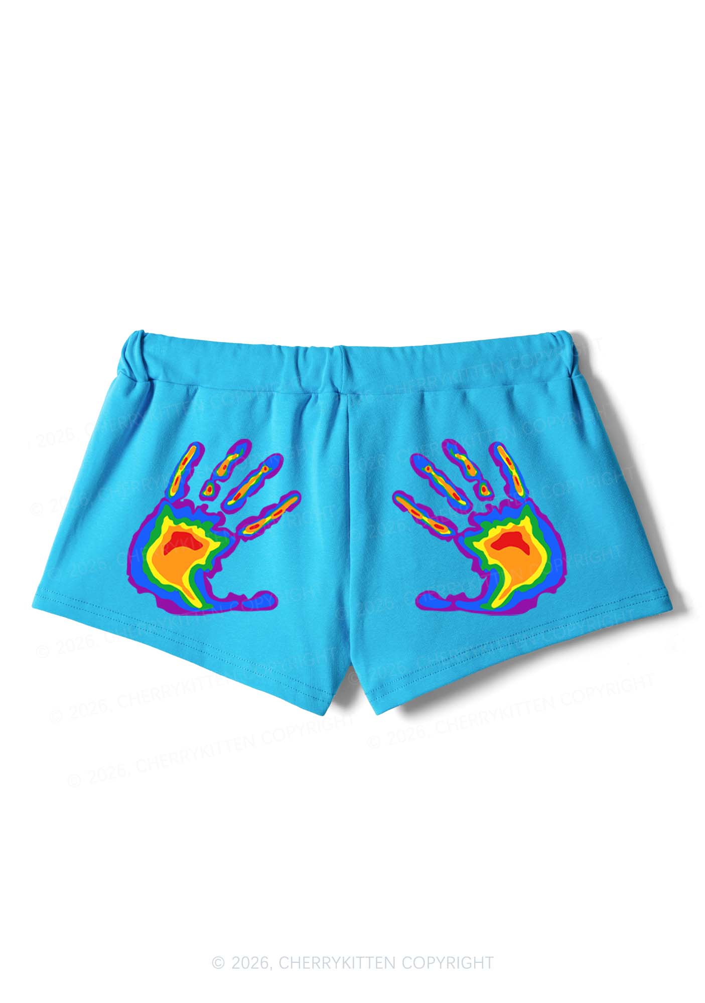 Pride Thermal Hands Y2K Drawstring Mini Shorts Cherrykitten