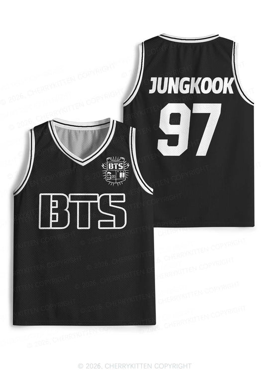 Black Kpop Boys Number Y2K Sport Jersey Tank Cherrykitten