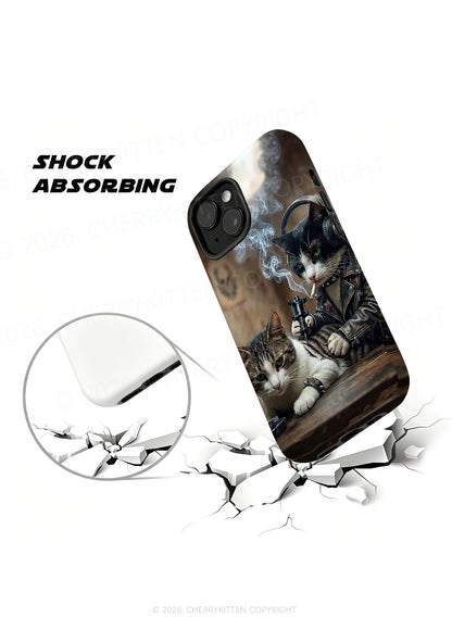 Smoking Cats Tattoo Scene Y2K Phone Case Cherrykitten
