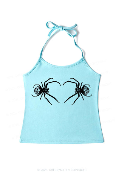 Skull Spider Y2K Halter Neck Cami Cherrykitten