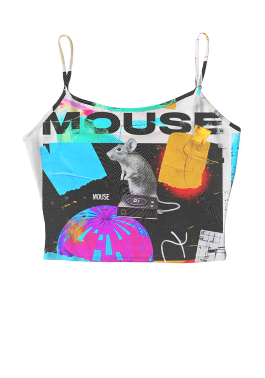 Neon DJ Mouse Y2K Mesh Cami Tank Cherrykitten