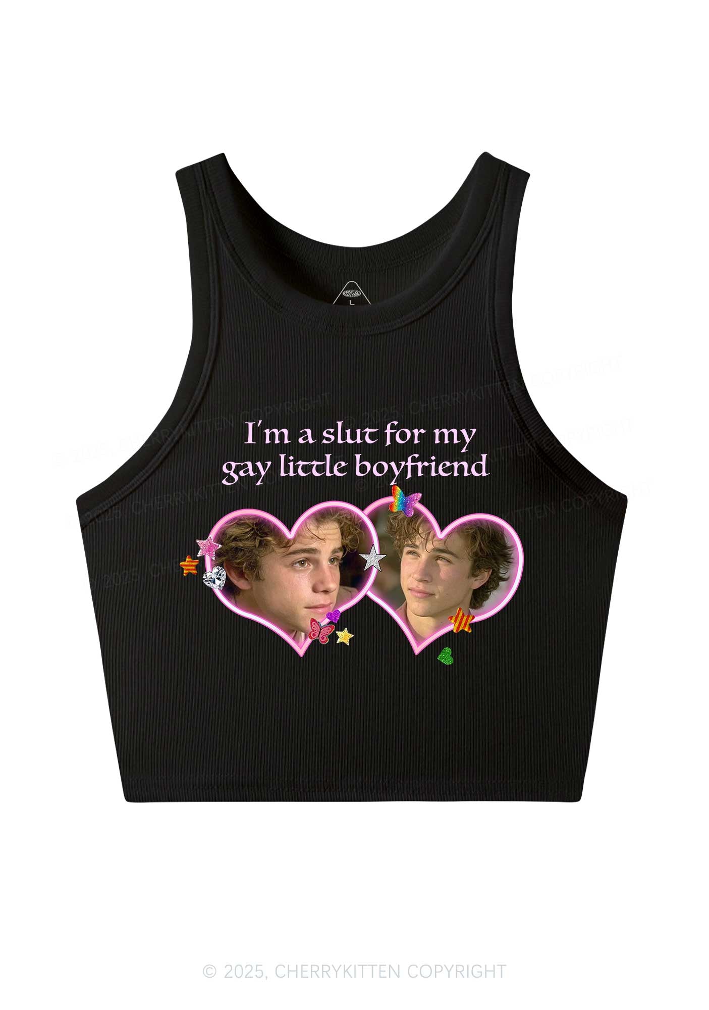 Custom Slxt Gay BF Photo Y2K Crop Tank Top Cherrykitten