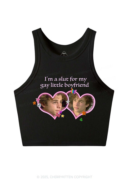 Custom Slxt Gay BF Photo Y2K Crop Tank Top Cherrykitten