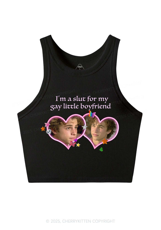 Custom Slxt Gay BF Photo Y2K Crop Tank Top Cherrykitten