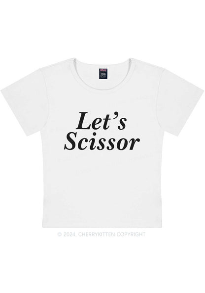 Lets Scissor Y2K Baby Tee Cherrykitten