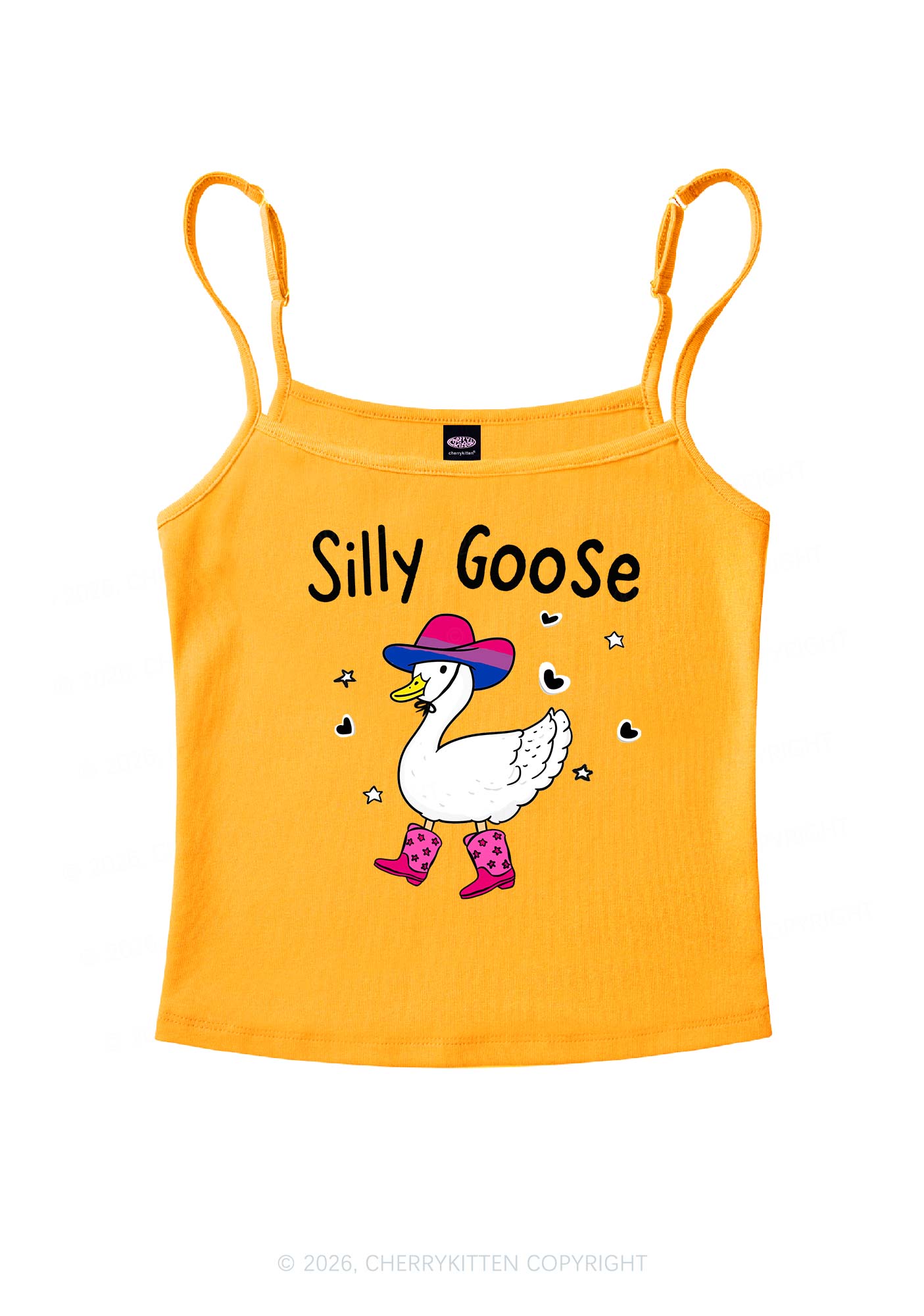 Silly Goose Bisexual Pride Y2K Spaghetti Strap Cami Cherrykitten