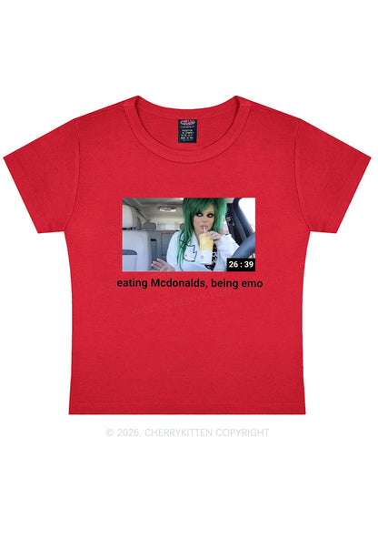 Eating Being Emo Y2K Baby Tee Cherrykitten