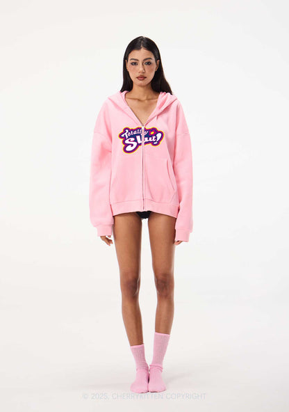 Totally Slxt Y2K Bunny Ear Zip Hoodie Cherrykitten