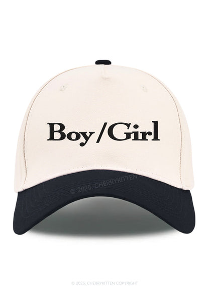 Embroidered Boy Or Girl Pride Y2K Color Block Baseball Cap Cherrykitten
