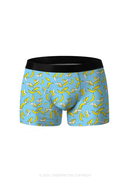 Blue Banana Y2K Print Men Boxer Briefs Cherrykitten