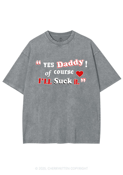 Daddy Suck It Y2K Shirts Washed Tee Cherrykitten
