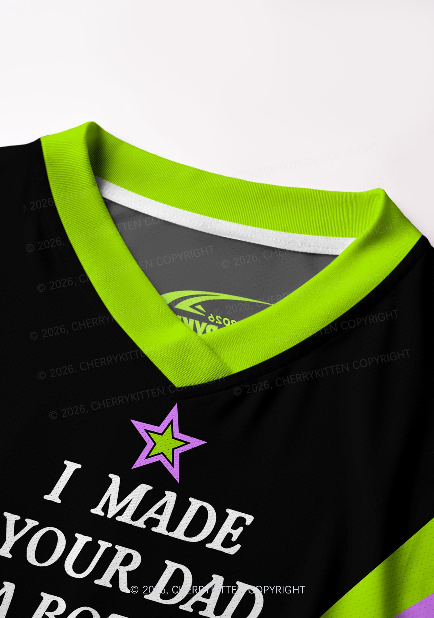 I Made Your Dad A Bottom Pride Y2K Crop Football Jersey Shirts Cherrykitten