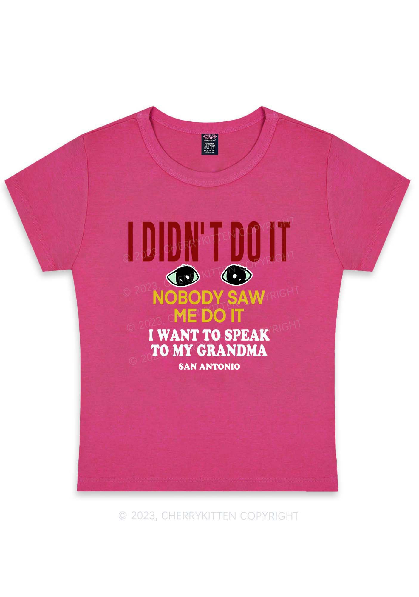 Curvy I Didn't Do It Y2K Baby Tee Cherrykitten