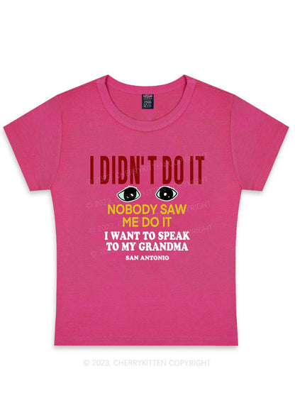 Curvy I Didn't Do It Y2K Baby Tee Cherrykitten