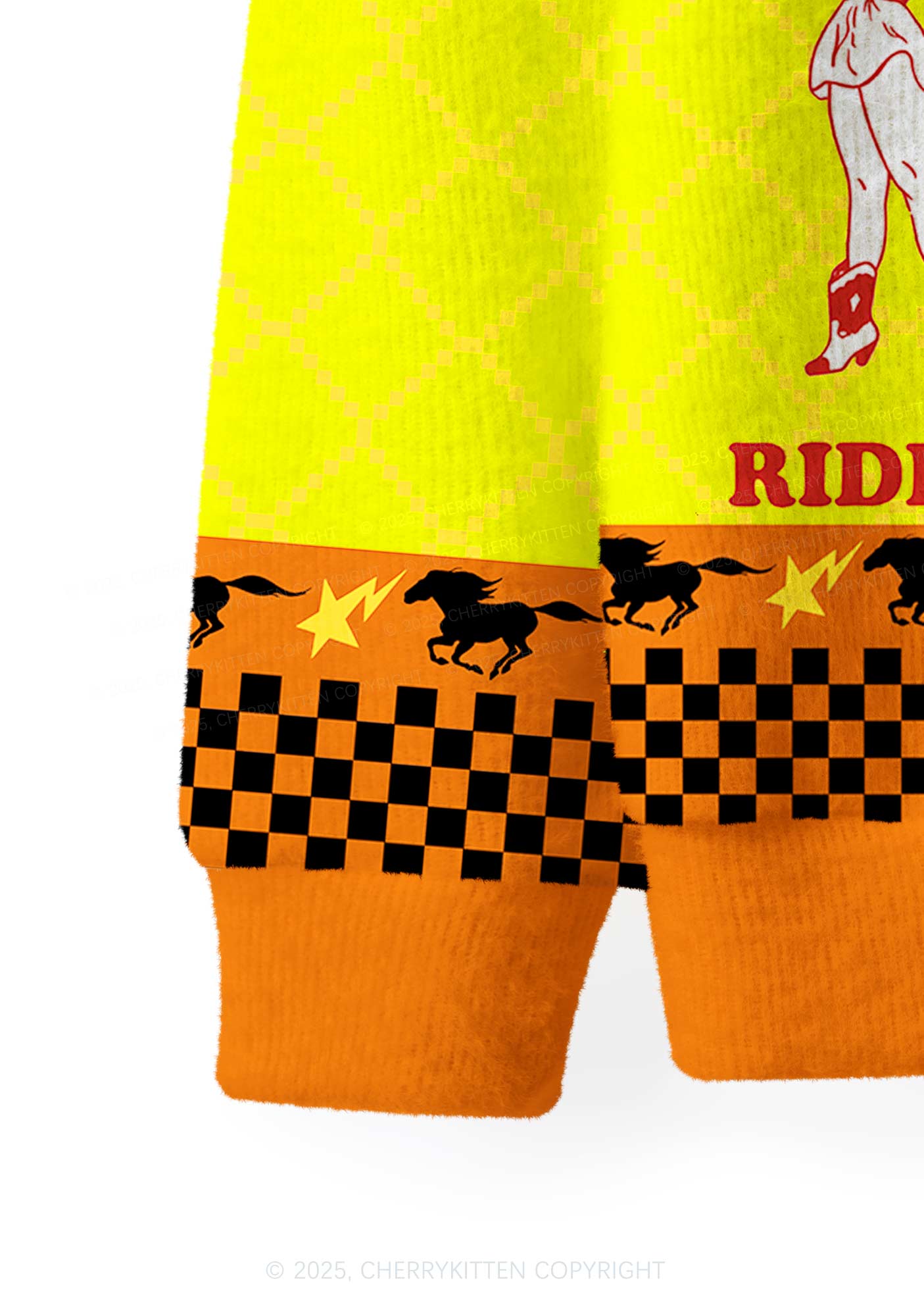 Ride A Cowgirl Pride Y2K Christmas Cardigan Knit Sweatshirt Cherrykitten