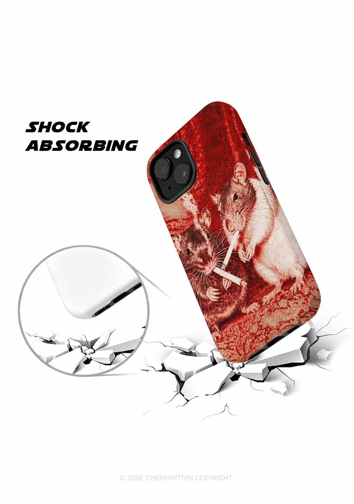 Halloween Blood Smoking Ratz Y2K Phone Case Cherrykitten