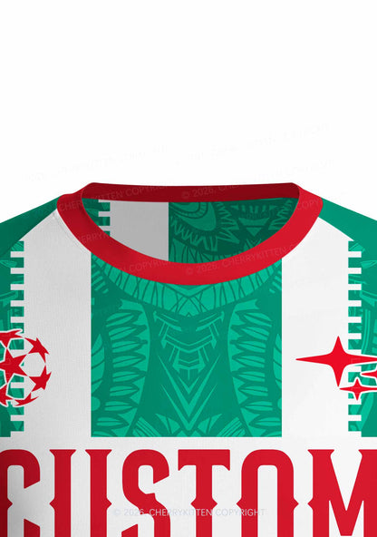 Custom Green Mexican Flag Y2K Football Jersey Shirts Cherrykitten