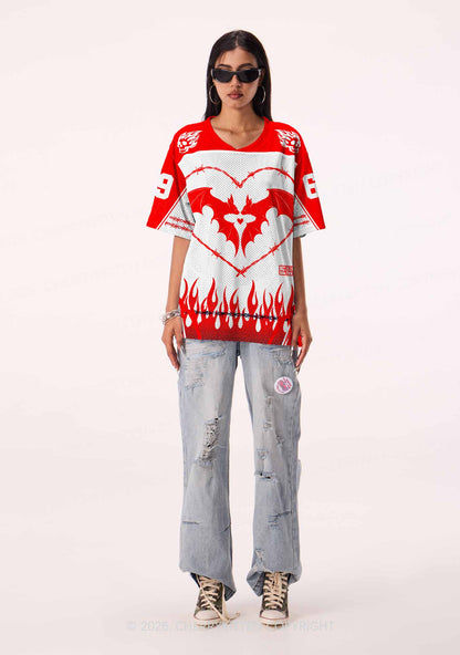 Halloween Bat Heart Thorns Y2K Sport Jersey Shirts Cherrykitten