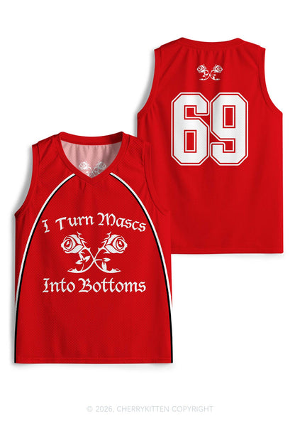 I Turn Mascs Into Bottoms Pride Y2K Sport Jersey Tank Cherrykitten