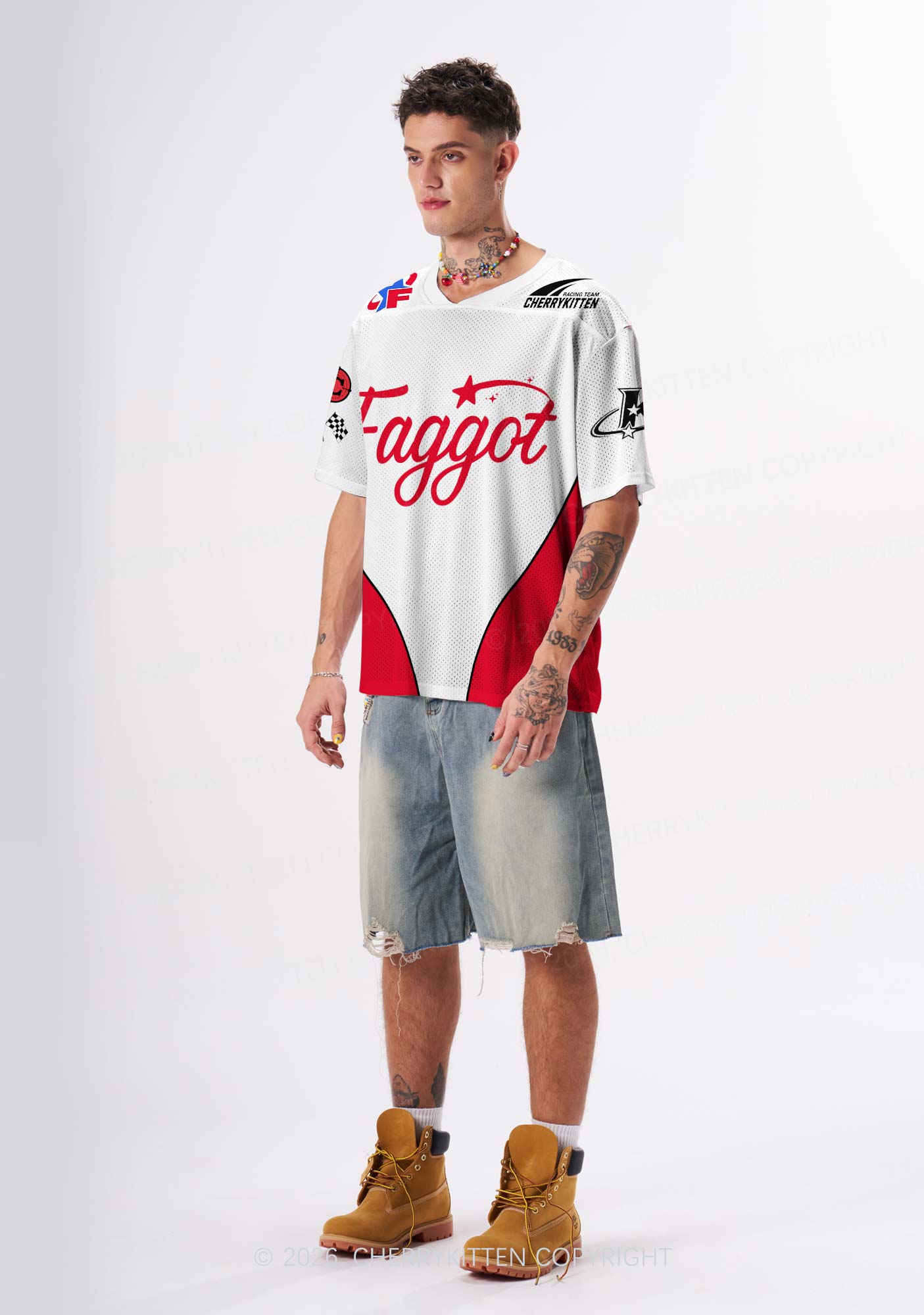 Red Faggot Star Pride Y2K Sport Jersey Shirts Cherrykitten