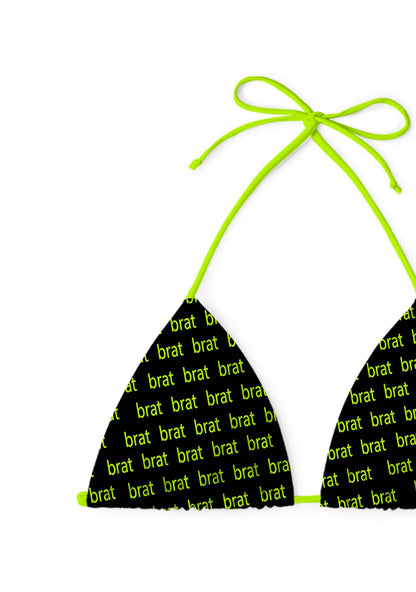 Green Brat Y2K Print Bikini Set Cherrykitten