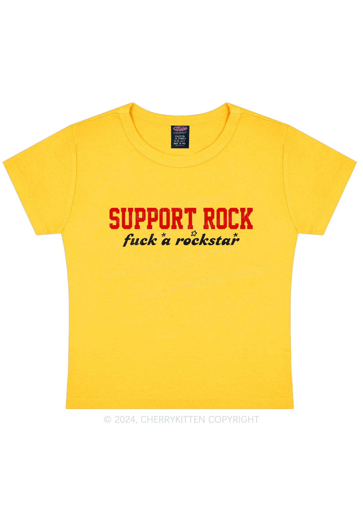 Support Rock Y2K Baby Tee Cherrykitten
