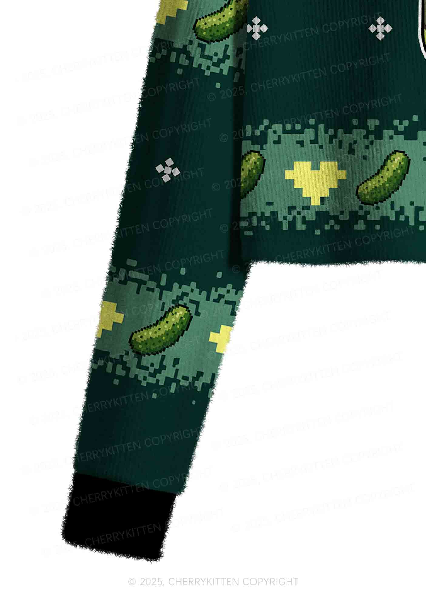 Pickle Slxt Y2K Christmas Crop Knit Sweatshirt Cherrykitten
