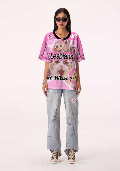 Lesbians Eat What Cat Pride Y2K Sport Jersey Shirts Cherrykitten