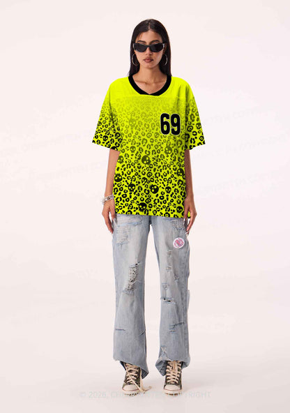 Halloween Yellow Skulls Leopard Y2K Sport Jersey Shirts Cherrykitten