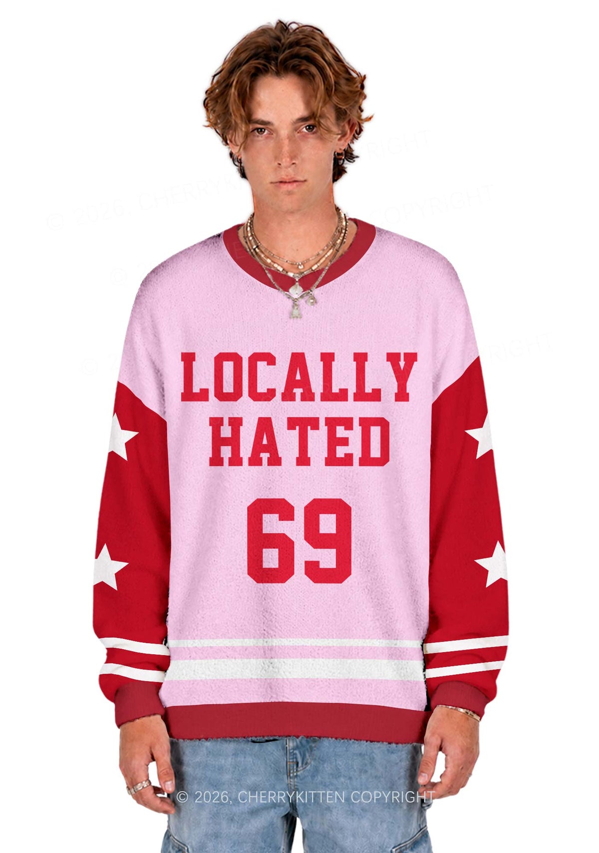 Locally Hated Y2K Knit Sweatshirt Cherrykitten