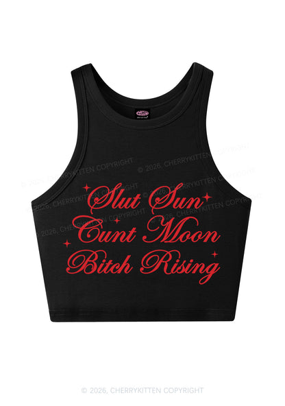 Slxt Sun Cxxt Moon Bxtch Rising Y2K Crop Tank Top Cherrykitten