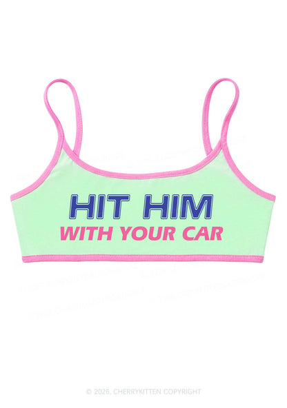 Hit Him With Your Car Y2K Super Crop Cami Cherrykitten