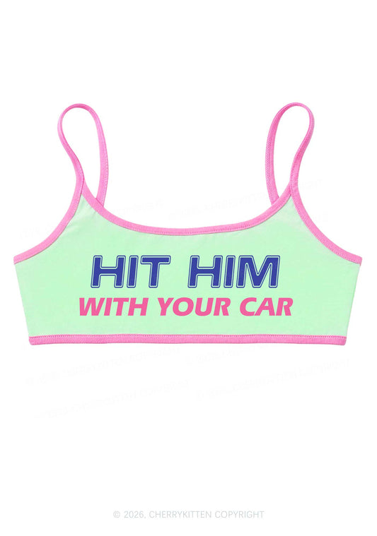 Hit Him With Your Car Y2K Super Crop Cami Cherrykitten