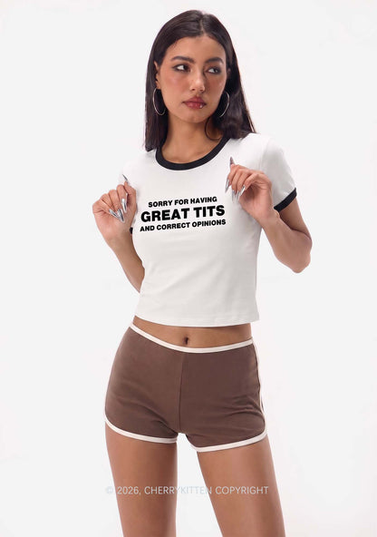 Sorry For Having Correct Opinions Y2K Ringer Tee Cherrykitten