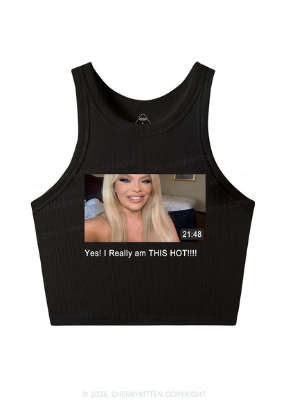 I Am Really Hot Y2K Crop Tank Top Cherrykitten