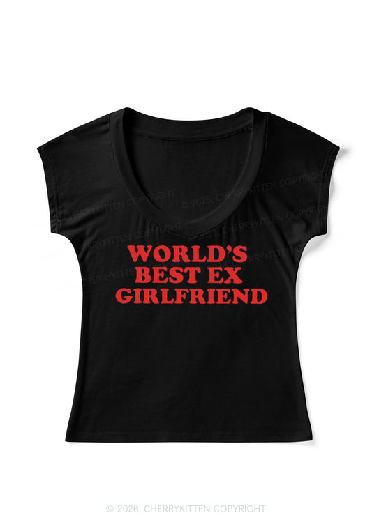 Best Ex Girlfriend Y2K V Neck T Shirts Cherrykitten