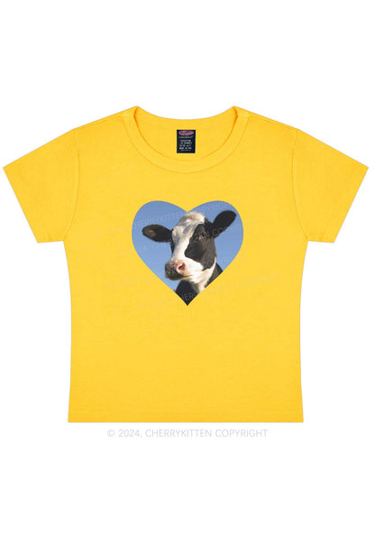 Attentive Cow Y2K Baby Tee Cherrykitten