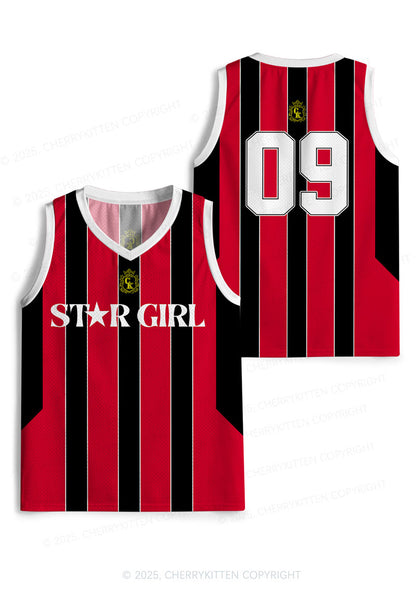 Custom Red Star Girl Y2K Sport Jersey Tank Cherrykitten