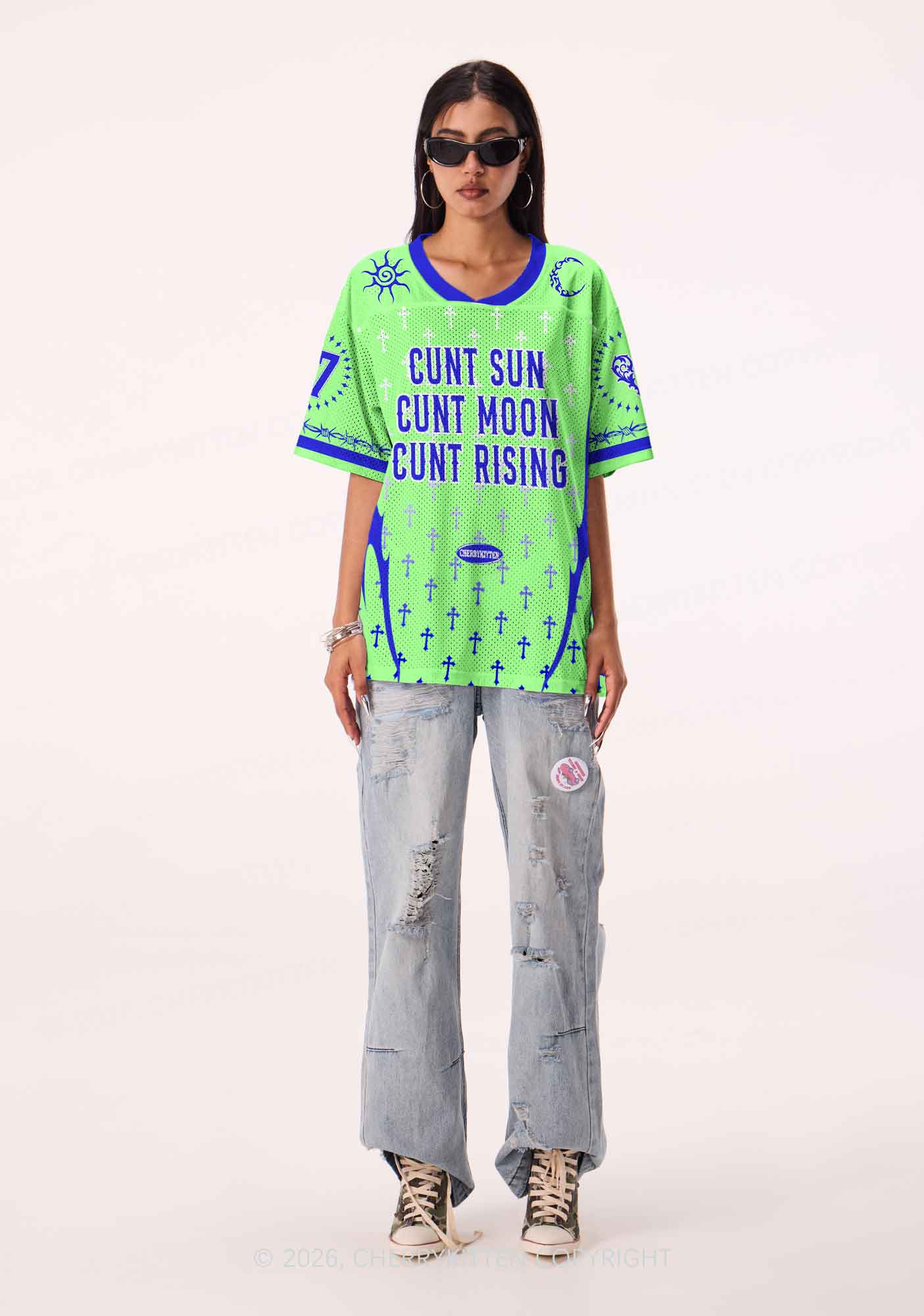 Cxxt Sun Moon Rising Y2K Sport Jersey Shirts Cherrykitten