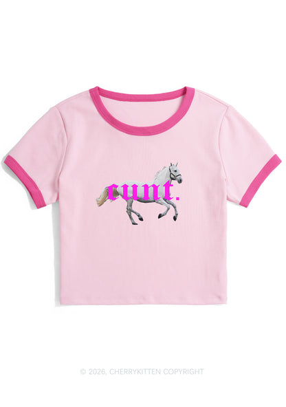 Cxxt Horse Y2K Ringer Tee Cherrykitten