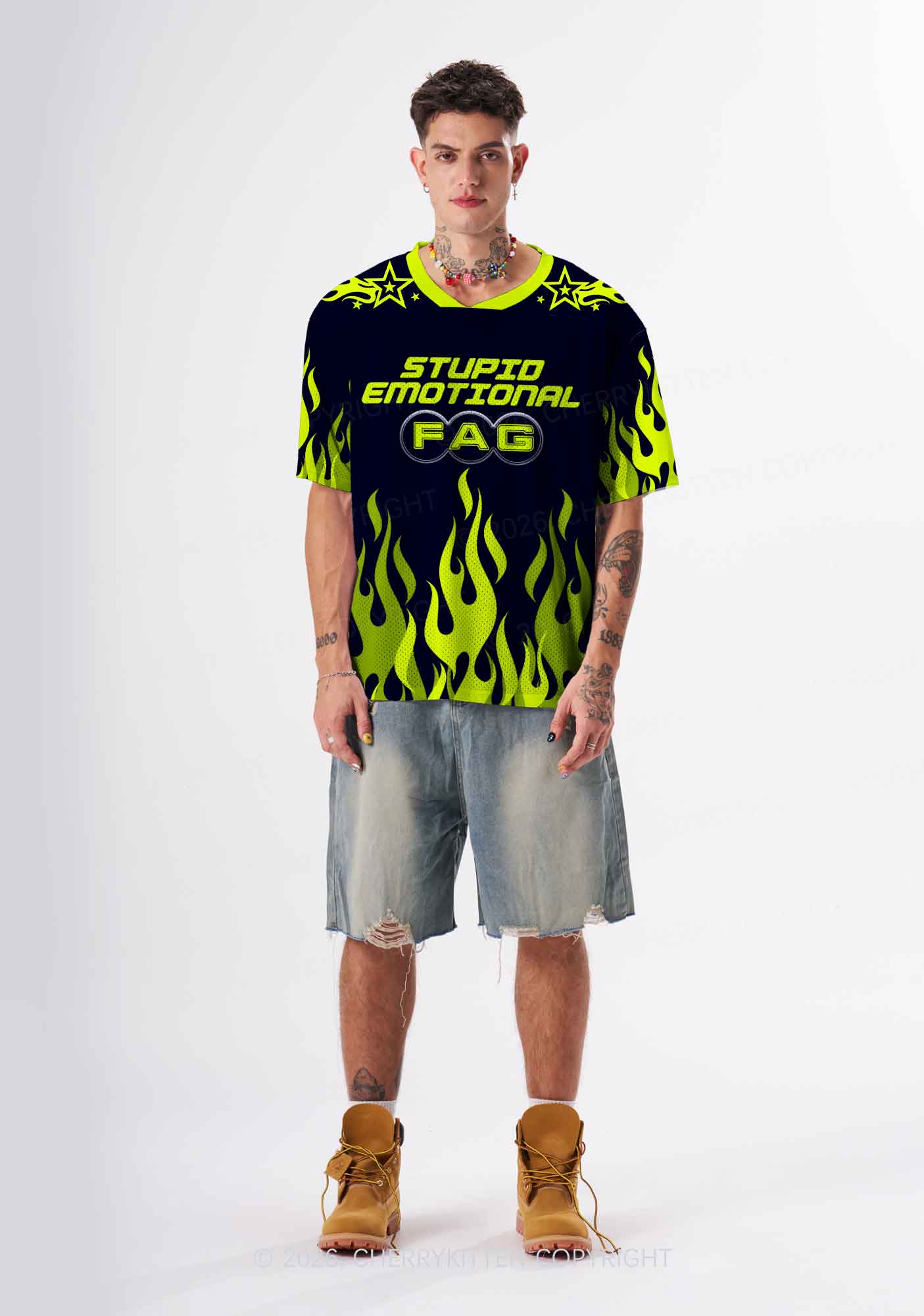 Stupid Emotional Fag Pride Y2K Sport Jersey Shirts Cherrykitten